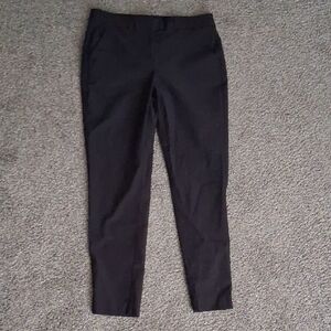 Black Nylon Blend Stretchy Slacks Trousers Euc Office Casual Sz 14